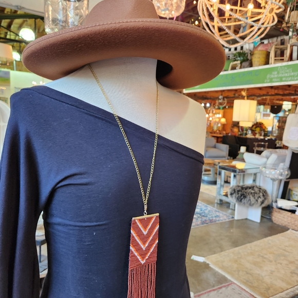 Mocha Brown Hat with Attached Cording Detailing - Picture 13 of 17